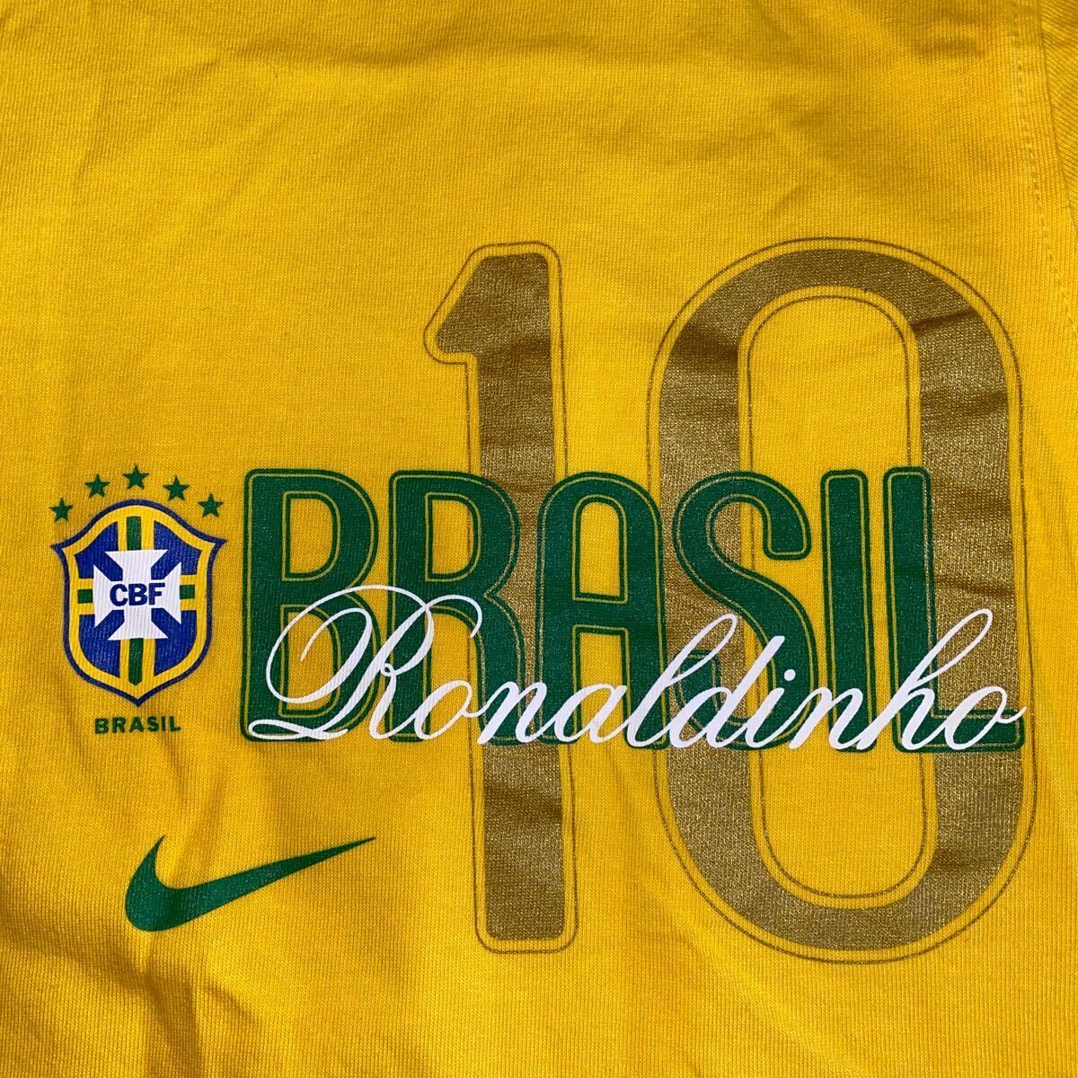 BRASIL 代表 RONALDINHO 10# ユニフォーム 半袖Tシャツ NIKE ナイキ CBF サッカー フットボール ブラジル サッカーウェア_画像4