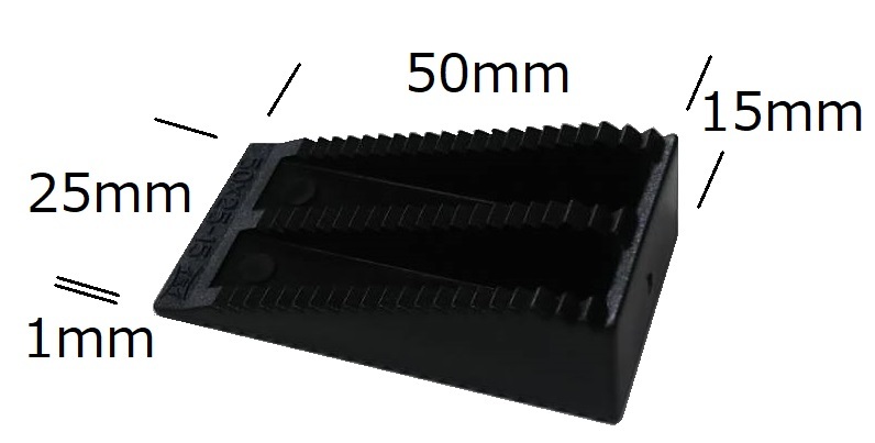 【100枚】 プラレベル調整用プレート タイルスペーサー 目地スペーサー 石材 高さ調整 樹脂クサビ 楔 目地ピッチ 50mm×25mm×(1～15mm)_画像1