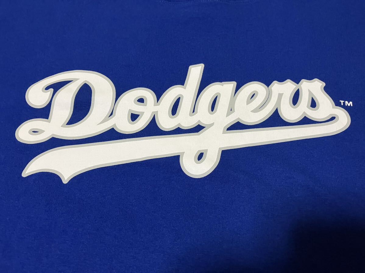 MLB ロサンゼルス ドジャース ブルー色 半袖Tシャツ メンズ LL_画像4
