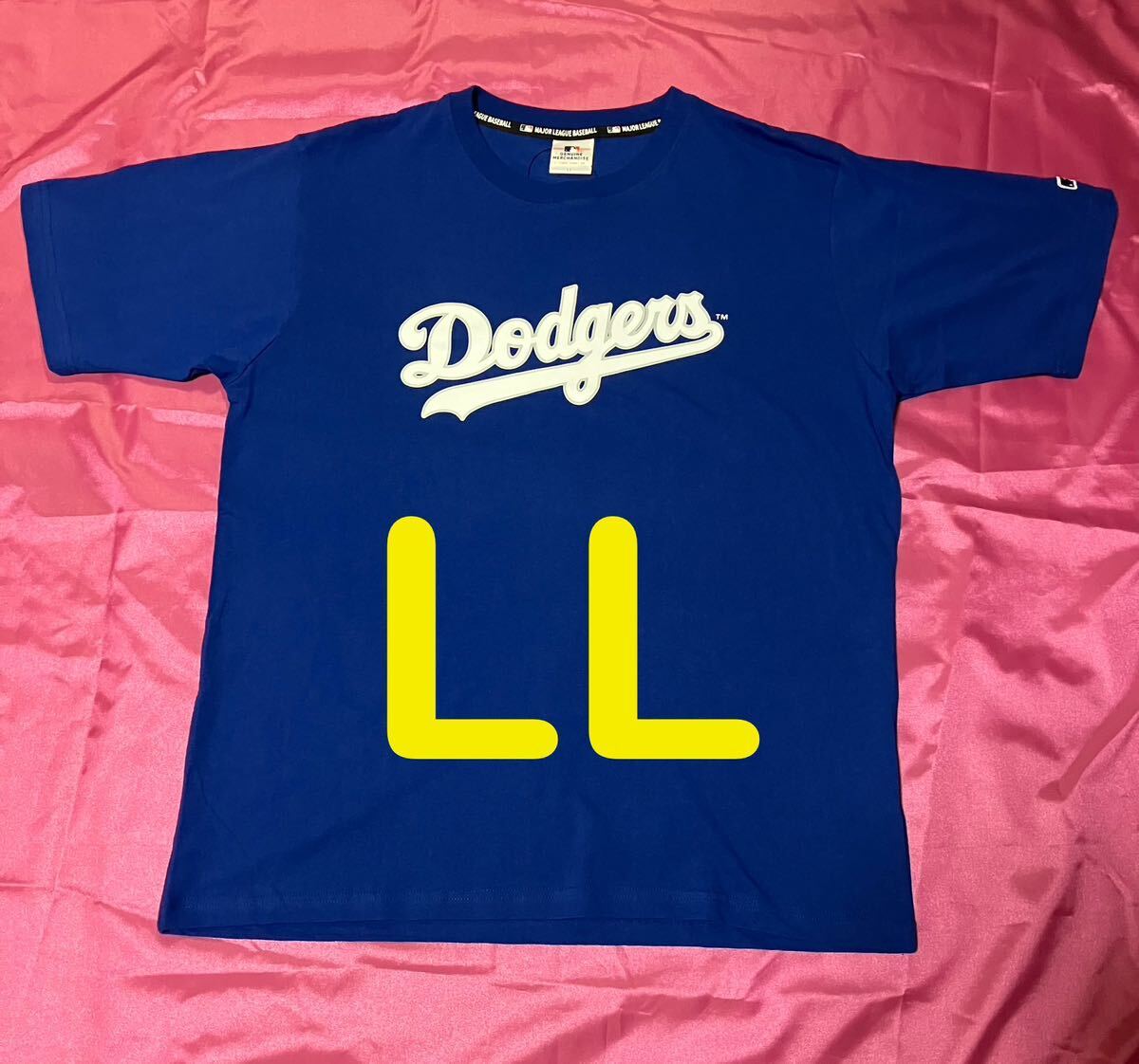 MLB ロサンゼルス ドジャース ブルー色 半袖Tシャツ メンズ LL_画像1