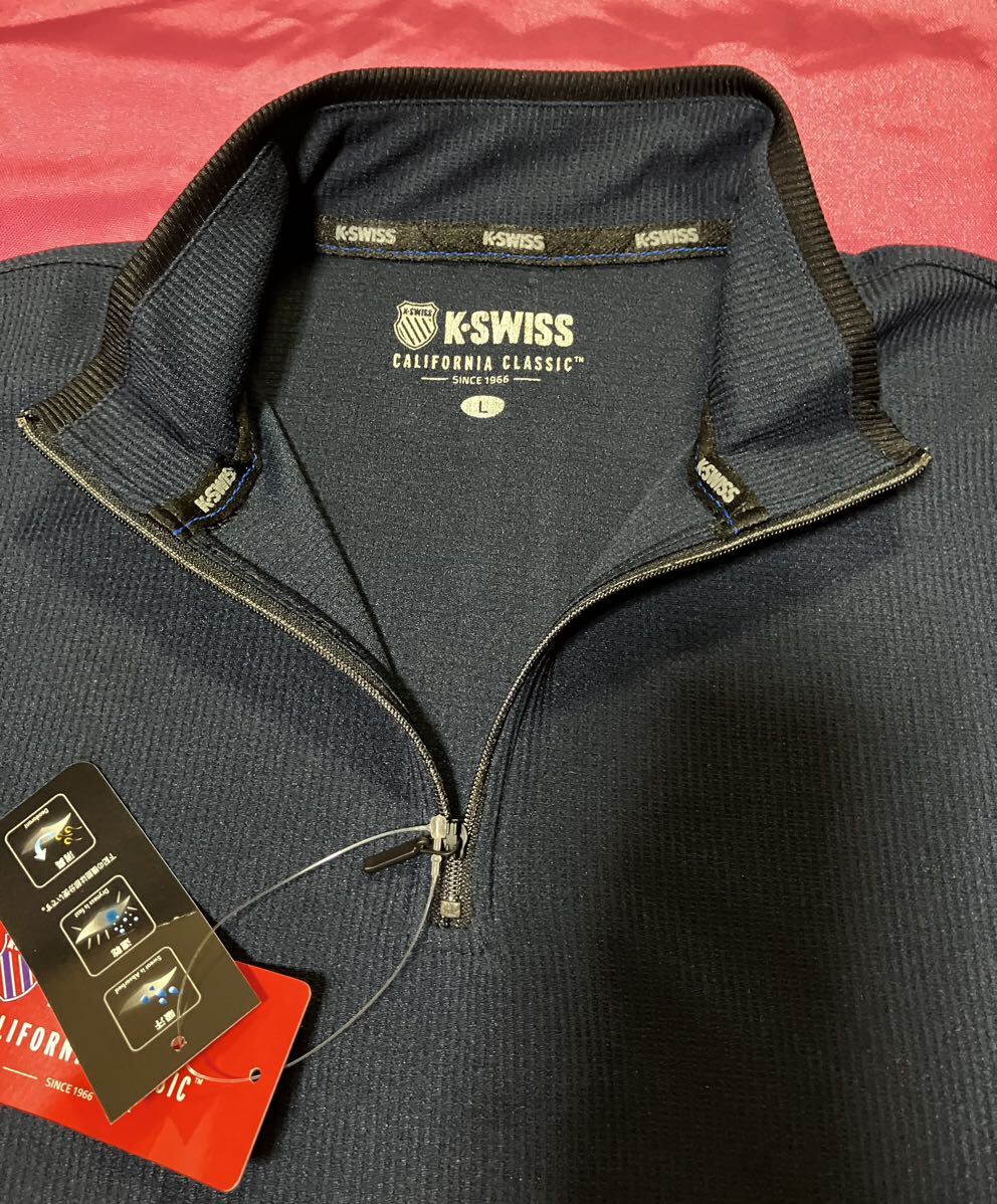 K-SWISS ネイビー色 半袖ポロシャツ メンズ L _画像4