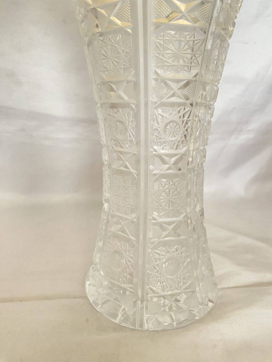 ボヘミアンガラス チェコスロバキア 花瓶 フラワーベース クリスタル 箱付 ボヘミアン グラス BOHEMIAN GLASS クリスタルガラス 花器 【2】の画像5