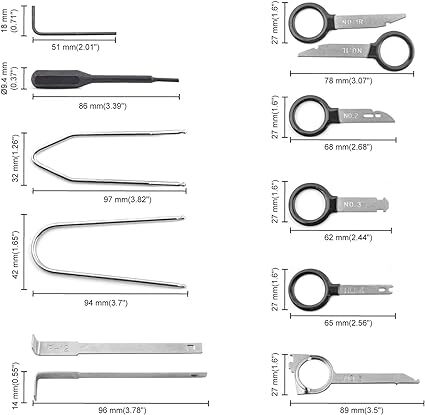 カーオーディオ 除去 ツール 20個セット 分解ツール 取り外し 自動車 整備ツール パネル外し 内張りはがし 脱着工具_画像3