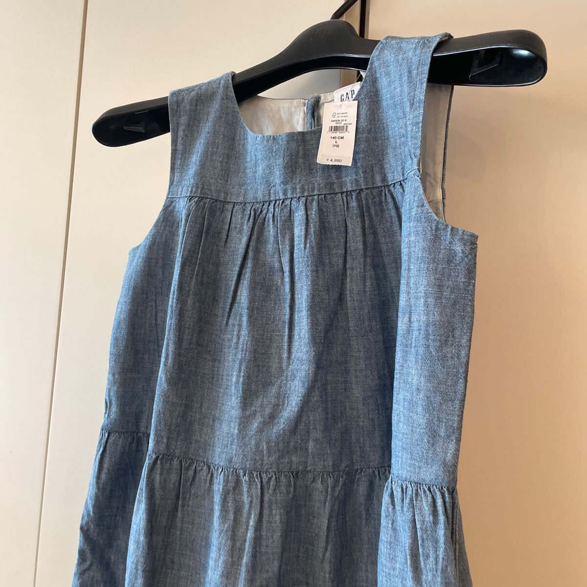 ★新品★GAP ワンピース 140 L ノースリーブワンピース ロング 定価4,990円 Gap Kids デニム_画像3