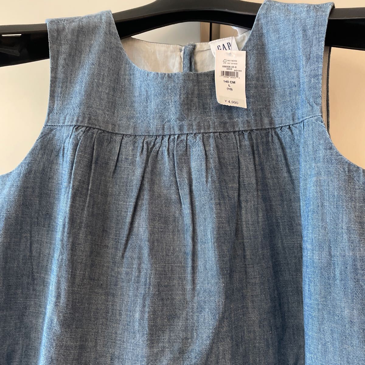 ★新品★GAP ワンピース 140 L ノースリーブワンピース ロング 定価4,990円 Gap Kids デニム_画像2