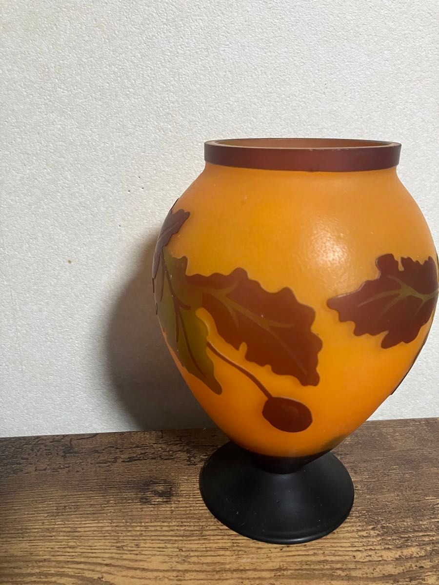ガレ調　ガラス工芸　花瓶 フラワーベース 花器 花入 陶器 壺 インテリア　ディスプレイ