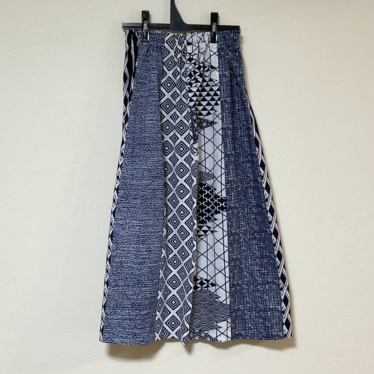  yukata remake D new goods patchwork gathered skirt cotton free size yukata skirt kimono remake kimono skirt 