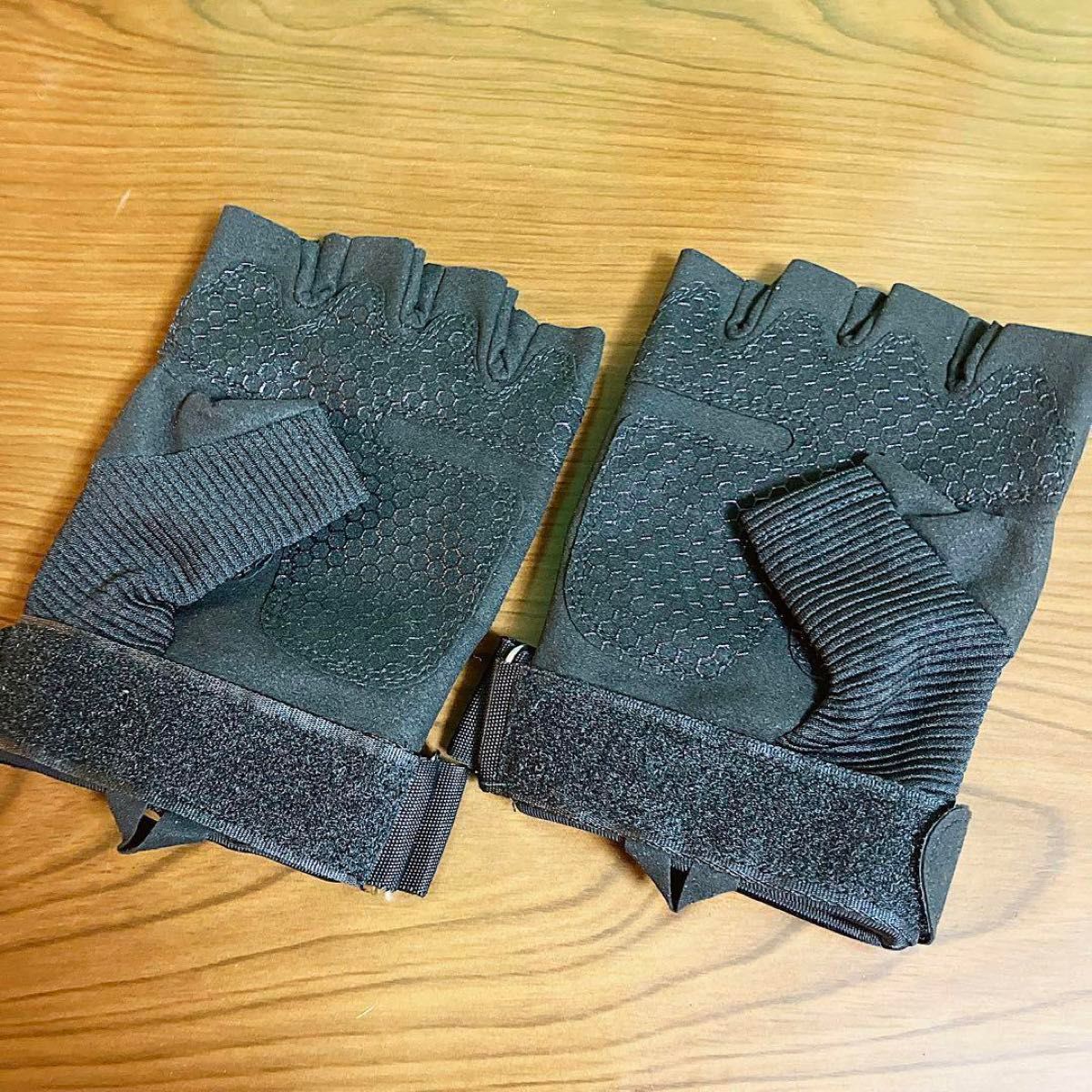スポーツ　ジム　半指手袋　本革製 アウトドア　戦術　安全　手袋　L  格闘技　グローブ　ウェイト