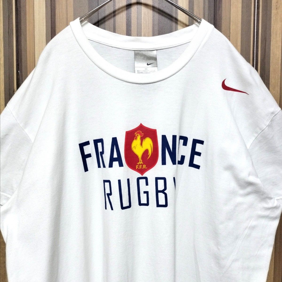 00s【NIKE】ナイキ FRANCE ラグビー プリント 半袖Tシャツ XXL