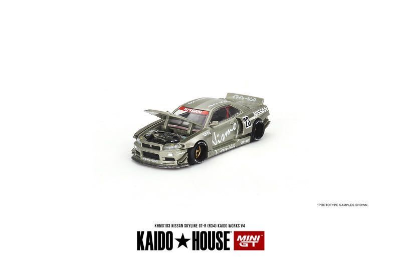 1/64 MINIGT KAIDO HOUSE 街道ハウス　NISSAN 日産 GT-R R34 グリーン_画像1