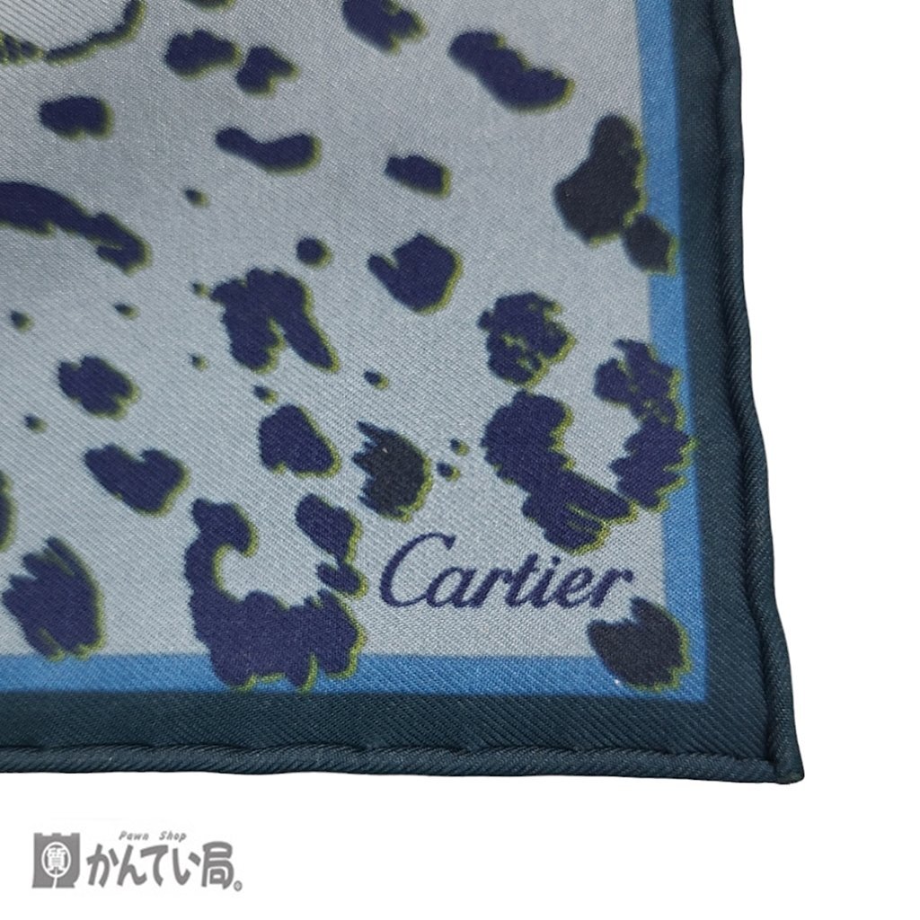 未使用 保管品 CARTIER カルティエ ポケットチーフ ハンカチ ノベルティ 非売品 100%SOIE/SILKS 縦：約42ｃｍ×横：約41ｃｍ 外箱有り_CARTIER　ポケットチーフ