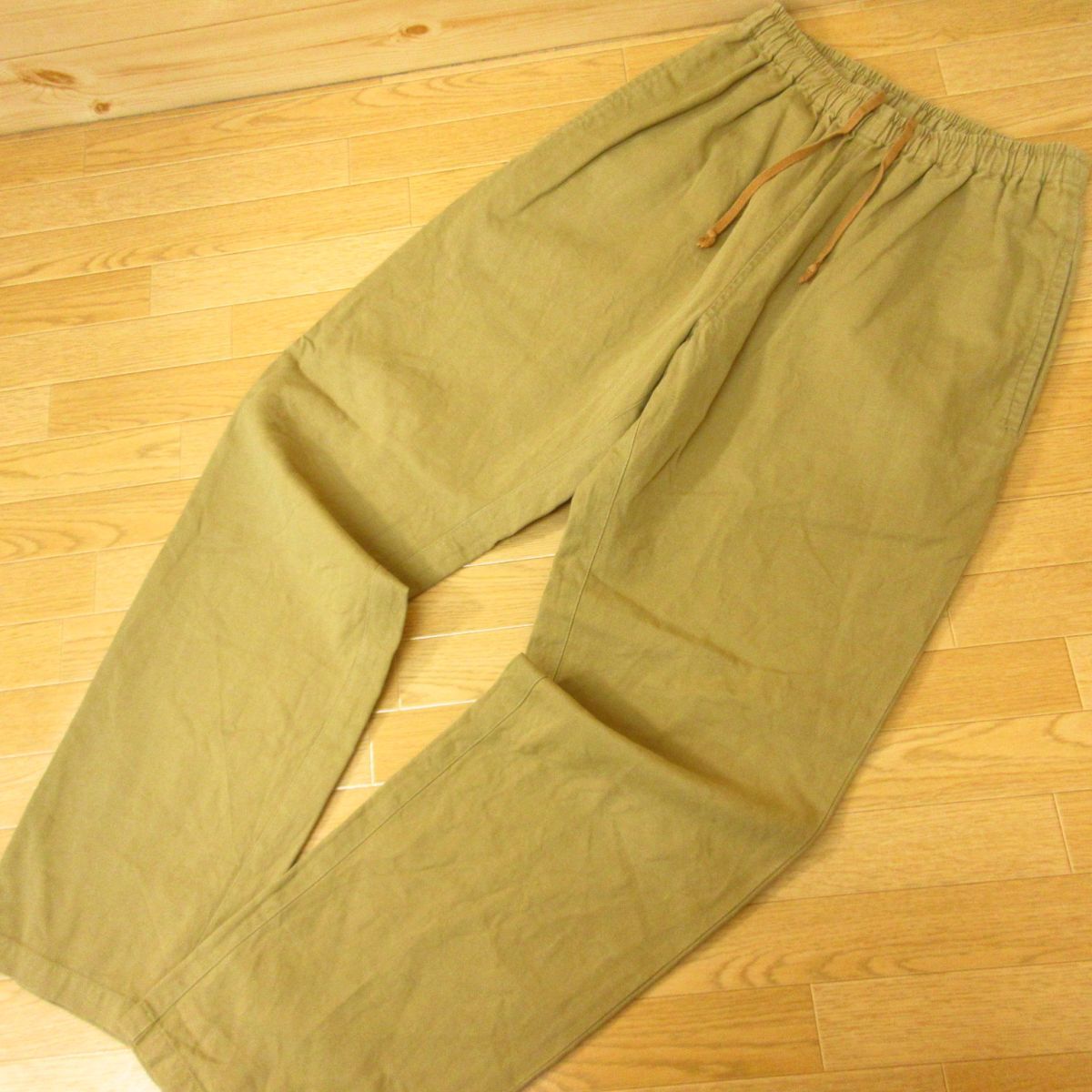 * use fewer!LOLO LIKEroro Like * chinos Easy pants tapered casual linen flax * men's beige S size *P5113