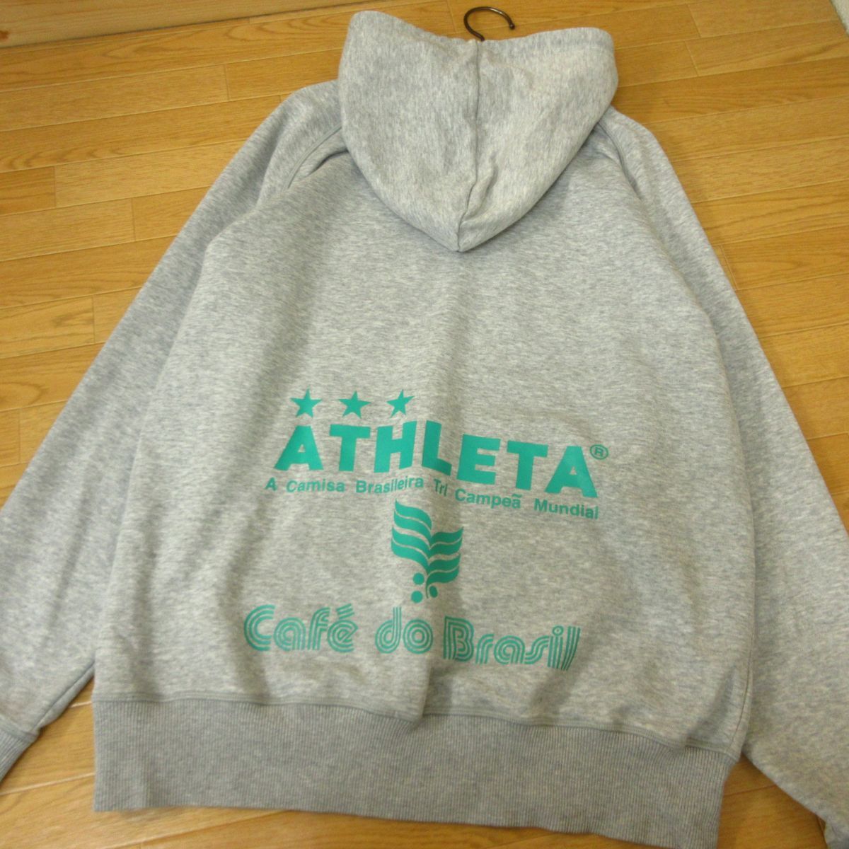 ◎ATHLETA&UMBRO サッカー L 上下セット◆パーカー&ジャージパンツ フットサル◆メンズ グレー◆B4172の画像3