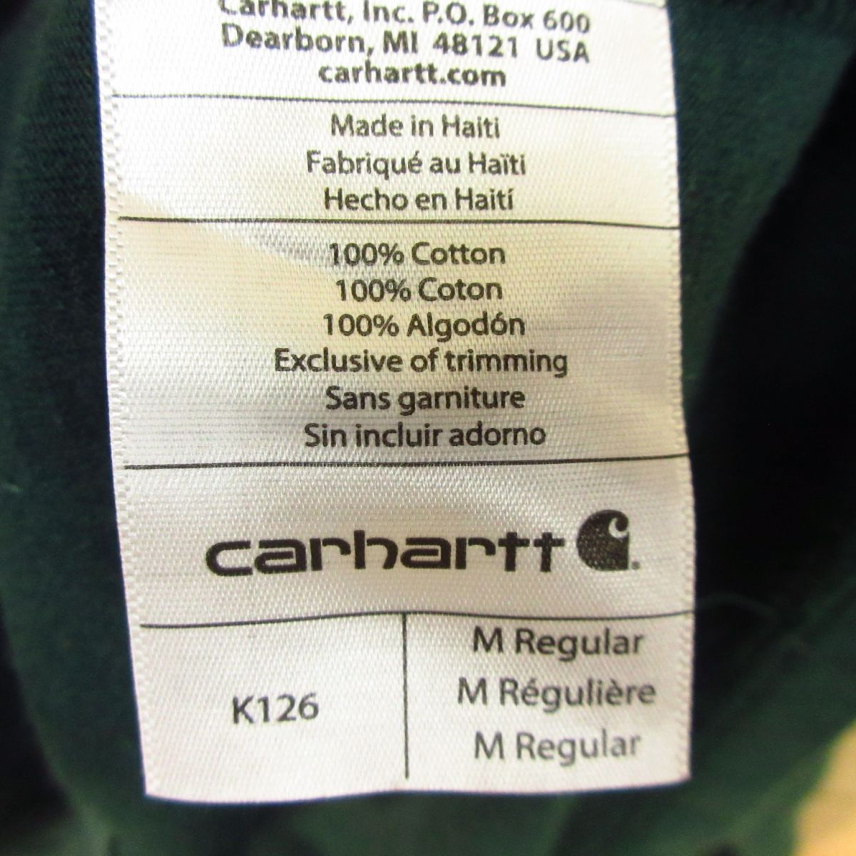 ◎Carhartt カーハート◆ポケット Tシャツ ロンT 長袖 シンプル◆メンズ 緑 Mサイズ◆A5185_画像7