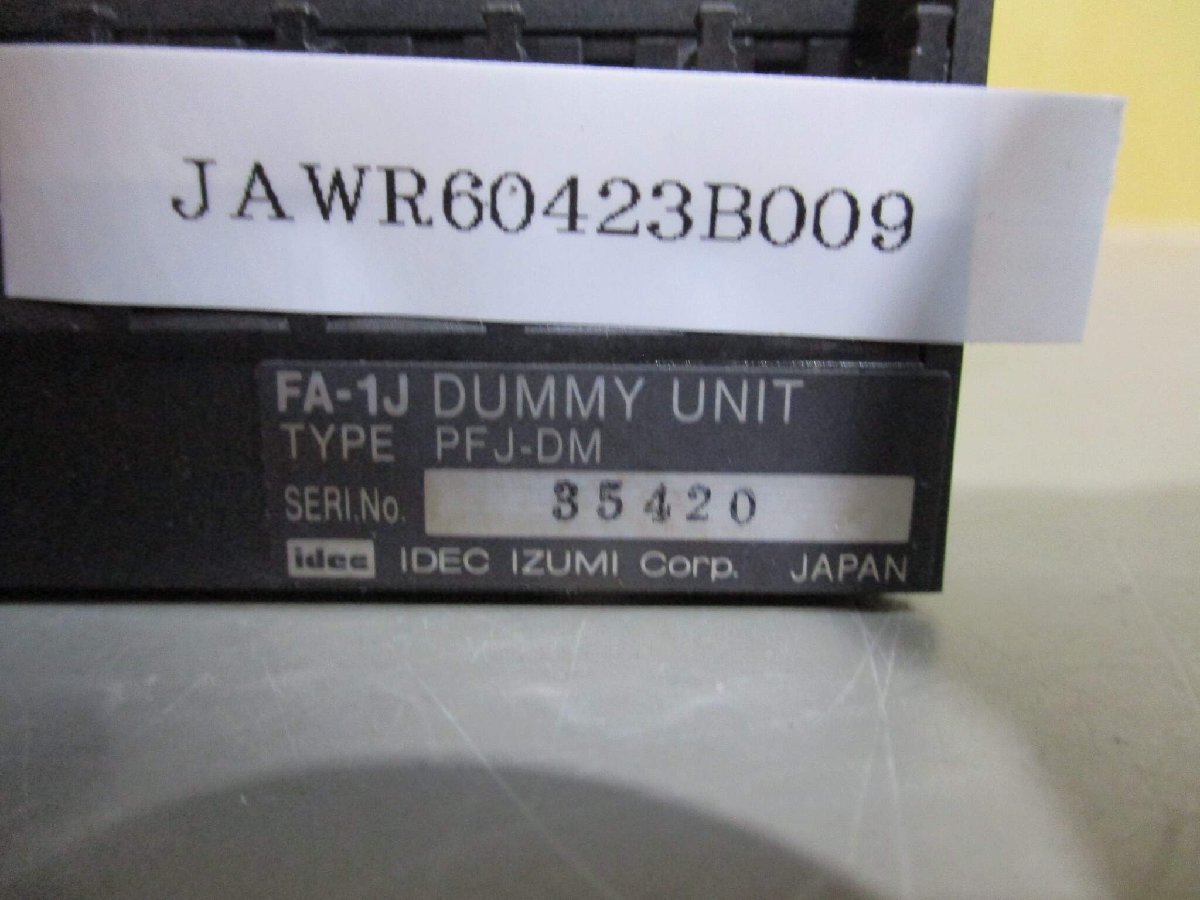 中古 Idec FA-1J DUMMY UNIT PFJ-DM/8-DC INPUT UNIT(SOURCE) PFJ-N081(JAWR60423B009)_画像6