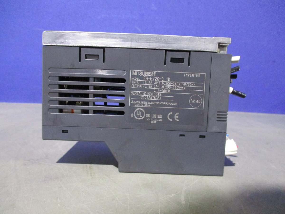 中古 MITSUBISHI INVERTER FR-E720-0.1K インバータ 200V(LABR60510C061)_画像2