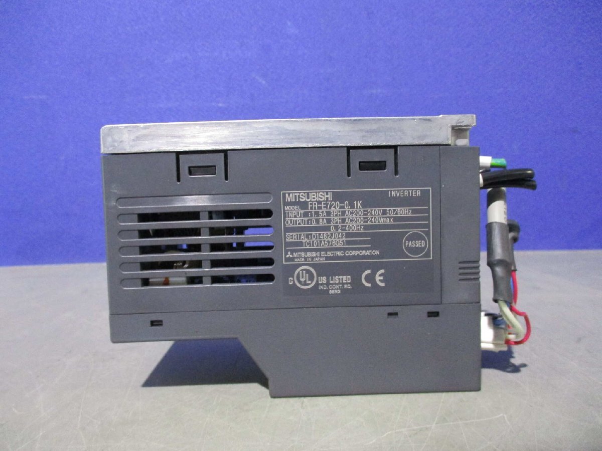 中古 MITSUBISHI INVERTER FR-E720-0.1K インバータ 200V(LABR60510C062)_画像2