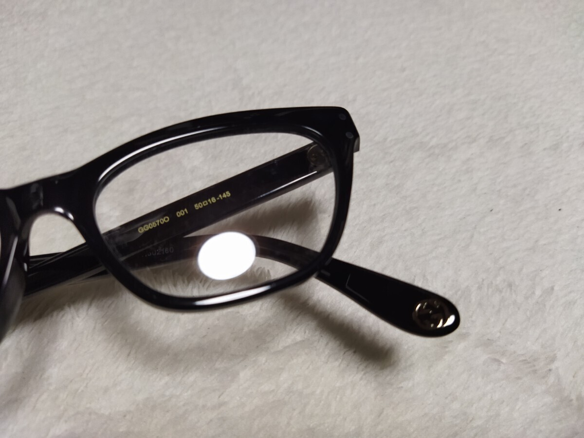 展示品 GUCCI グッチ メガネ GG0570O ウェリントンタイプ メガネフレーム 50□16−145 ブラック 正規品 眼鏡 アイウェア 匿名配送無料♪の画像4