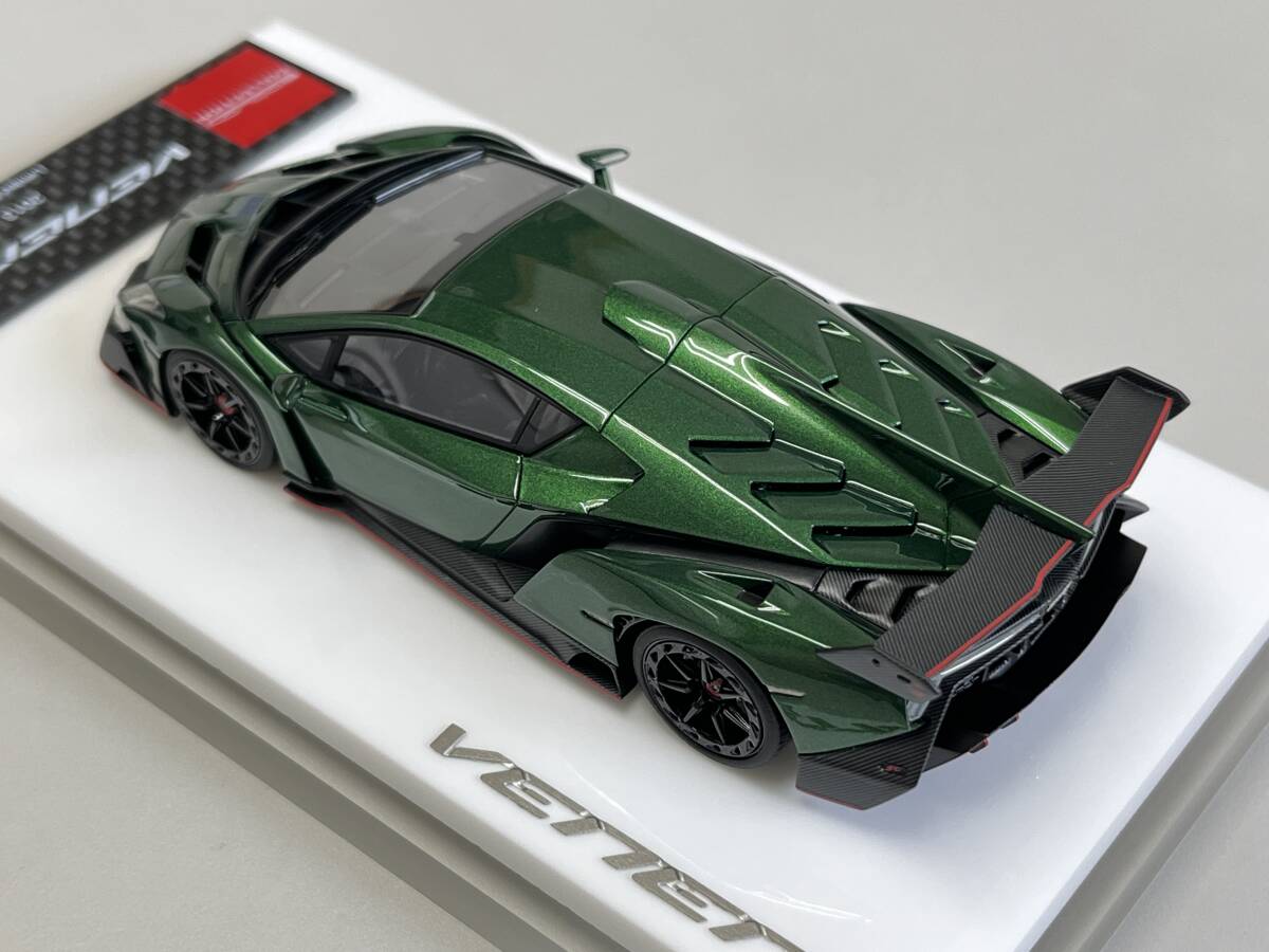 【中古】1/43 メイクアップ製 アイドロンコレクション - EM449G - Lamborghini Veneno 2013 ヴェルデエルメス (説明文お読み下さい)_画像4