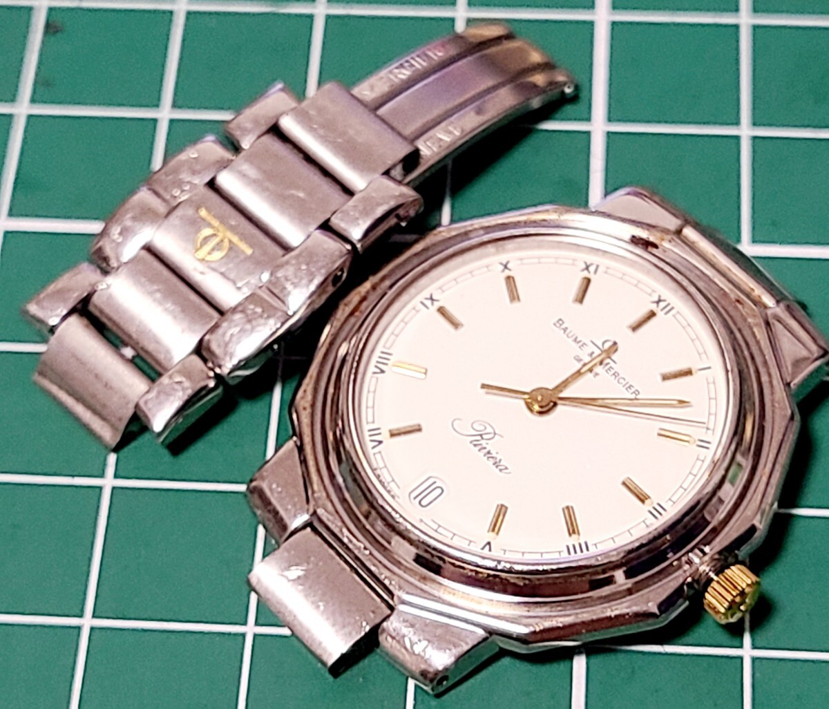 BAUME & MERCIER　5130 ボーイズ　稼働　ベゼル無しジャンク品_画像1