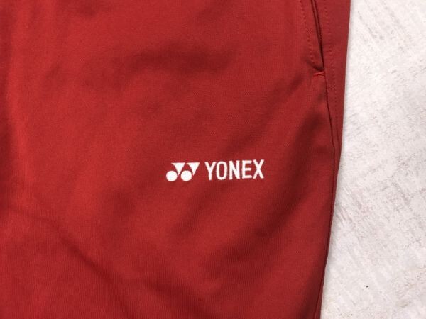 ヨネックス YONEX スポーツ トレーニング ロゴ刺繍 ジャージ トラックパンツ ボトムス メンズ ポリエステル100% L 赤_画像3