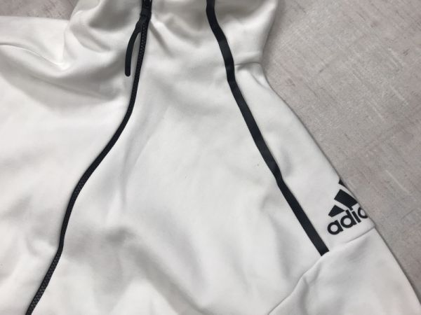  Adidas adidas sport Tec high tech high‐necked Zip up jersey - Parker lady's polyester 100% L white 