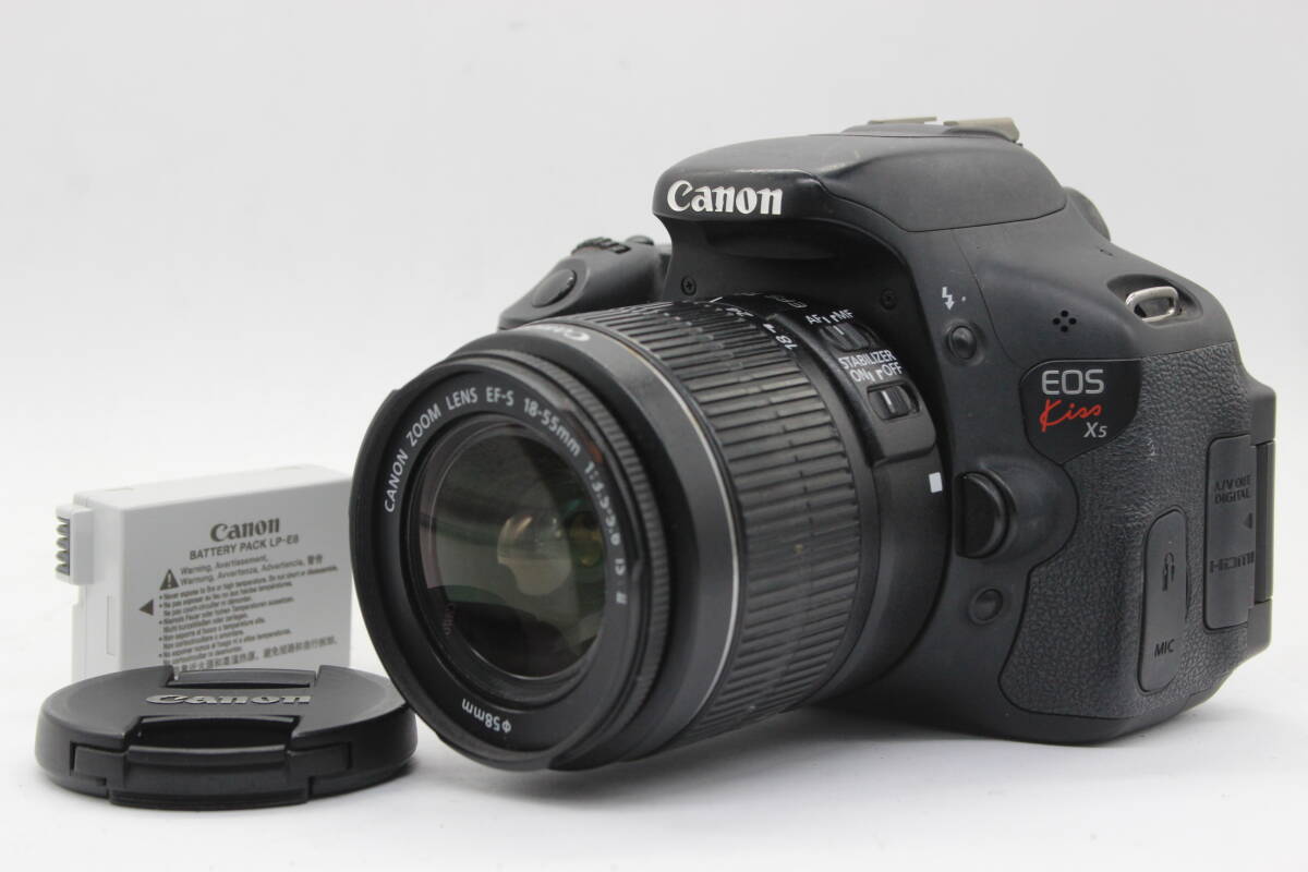 【返品保証】 キャノン Canon EOS Kiss X5 EF-S 18-55mm F3.5-5.6 IS II バッテリー付き デジタル一眼 v414の画像1