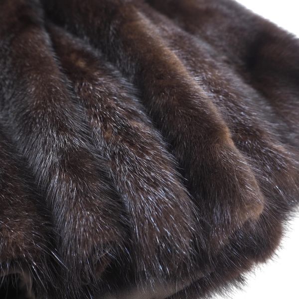 4-ZDF265 【美品】マホガニーミンク MINK ミンクファー 最高級毛皮 ハーフコート 毛質 艶やか 柔らか ブラウン レディースの画像7