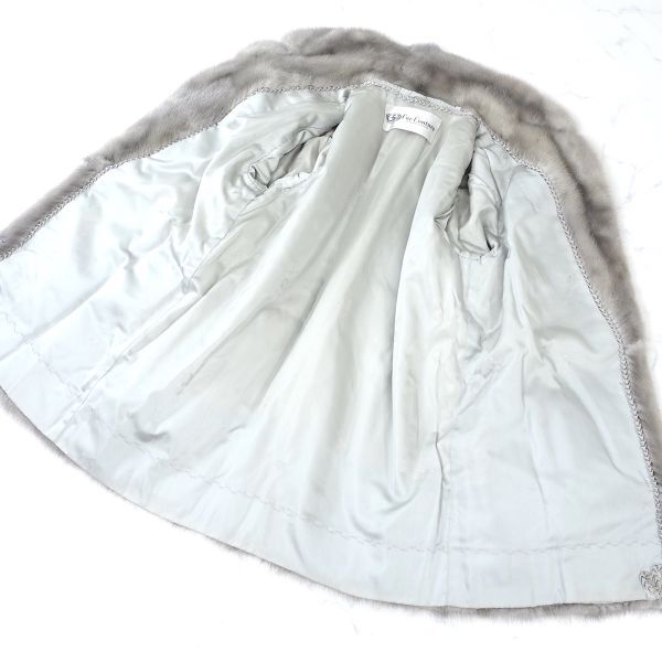 4-ZDF232 fur Couture サファイアミンク MINK ミンクファー 最高級毛皮 ハーフコート 毛質 艶やか 柔らか ライトグレー レディースの画像7