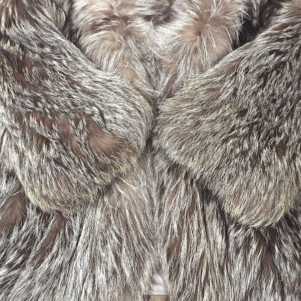 4-ZDF231 シルバー フォックス FOX フォックスファー 最高級毛皮 本毛皮 ハーフコート ブラウン ホワイト 11 レディースの画像6