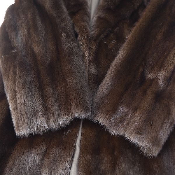 4-YD019 EMBA エンバ デミバフミンク MINK ミンクファー 最高級毛皮 ハーフコート 毛質 艶やか 柔らか ダークブラウン レディースの画像5