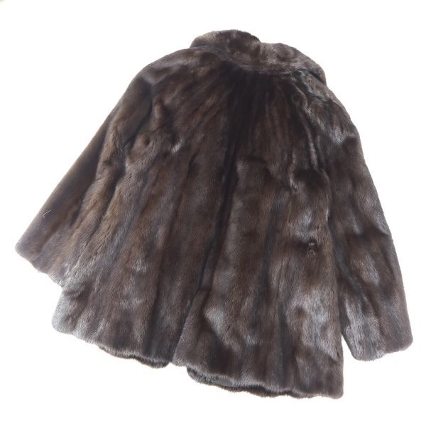 4-YD019 EMBA エンバ デミバフミンク MINK ミンクファー 最高級毛皮 ハーフコート 毛質 艶やか 柔らか ダークブラウン レディースの画像4