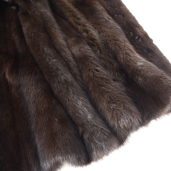 4-YD019 EMBA エンバ デミバフミンク MINK ミンクファー 最高級毛皮 ハーフコート 毛質 艶やか 柔らか ダークブラウン レディースの画像6