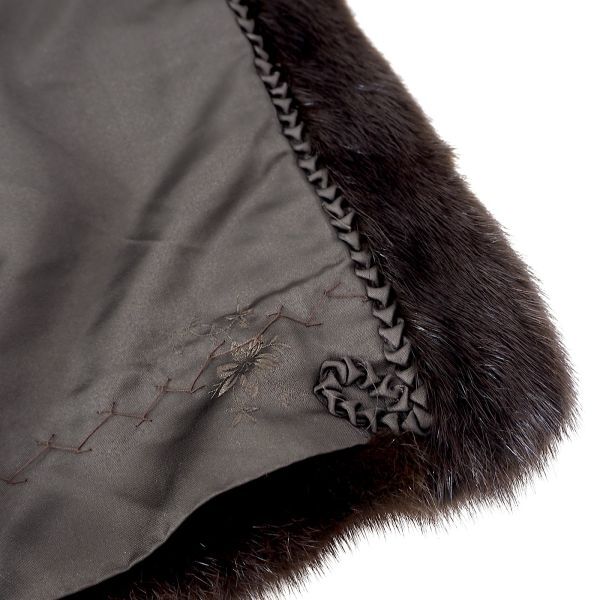 4-YD019 EMBA エンバ デミバフミンク MINK ミンクファー 最高級毛皮 ハーフコート 毛質 艶やか 柔らか ダークブラウン レディースの画像10