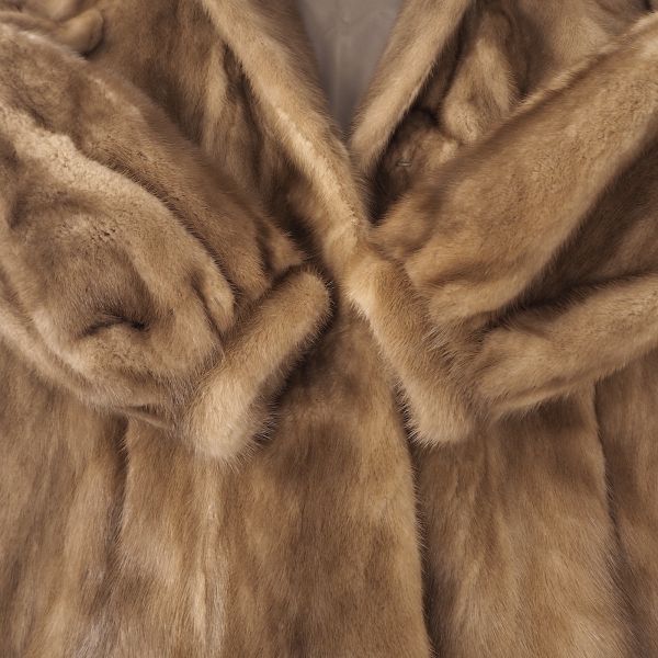 4-ZDF316 パステルミンク MINK ミンクファー 最高級毛皮 ハーフコート ショールカラー 毛質 艶やか 柔らか ブラウン レディース_画像4