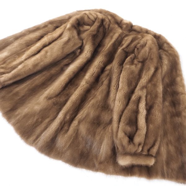4-ZDF316 パステルミンク MINK ミンクファー 最高級毛皮 ハーフコート ショールカラー 毛質 艶やか 柔らか ブラウン レディース_画像5