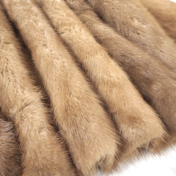4-ZDF328 パステルミンク MINK ミンクファー 最高級毛皮 ショートコート 毛質 艶やか 柔らか ライトブラウン レディース_画像6