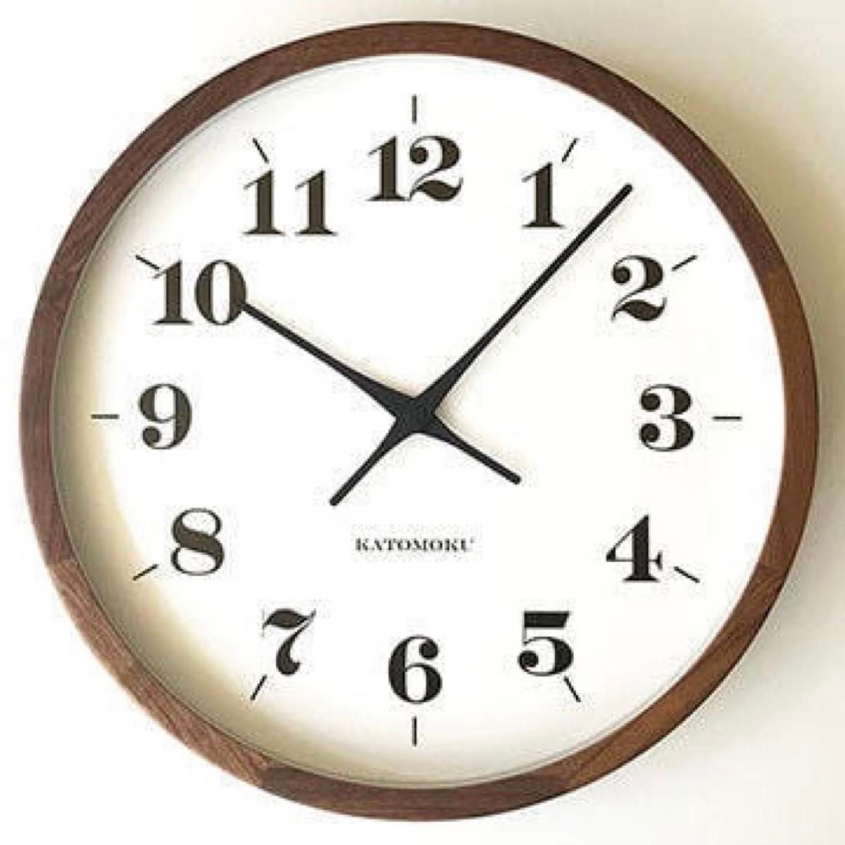 新品　KATOMOKU 加藤木工　カトモク　電波時計　ウォールナット　壁掛け時計　