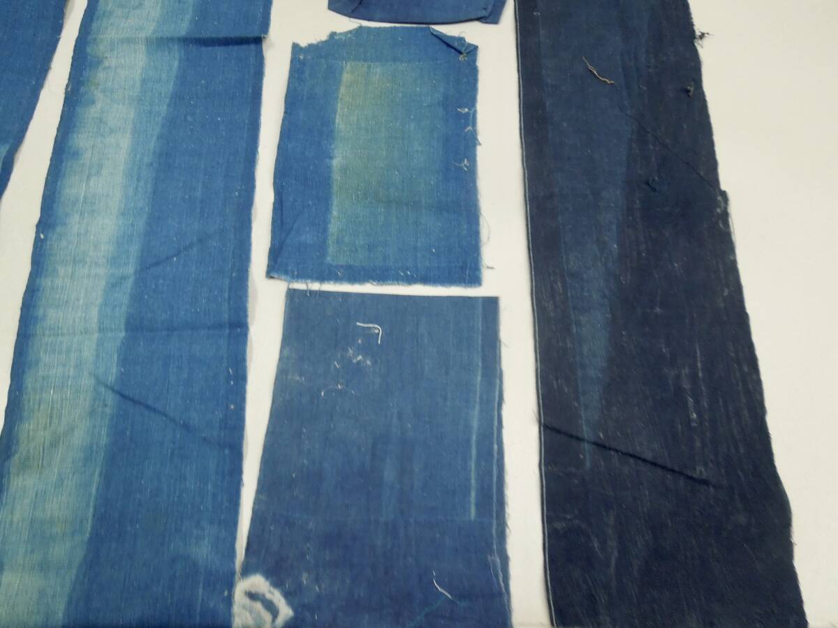 木綿織物 古布 古裂 No226 襤褸 藍染 ボロ布地サイズ大小 厚みイロイロ アンテーク  リメイク パッチワークの画像7