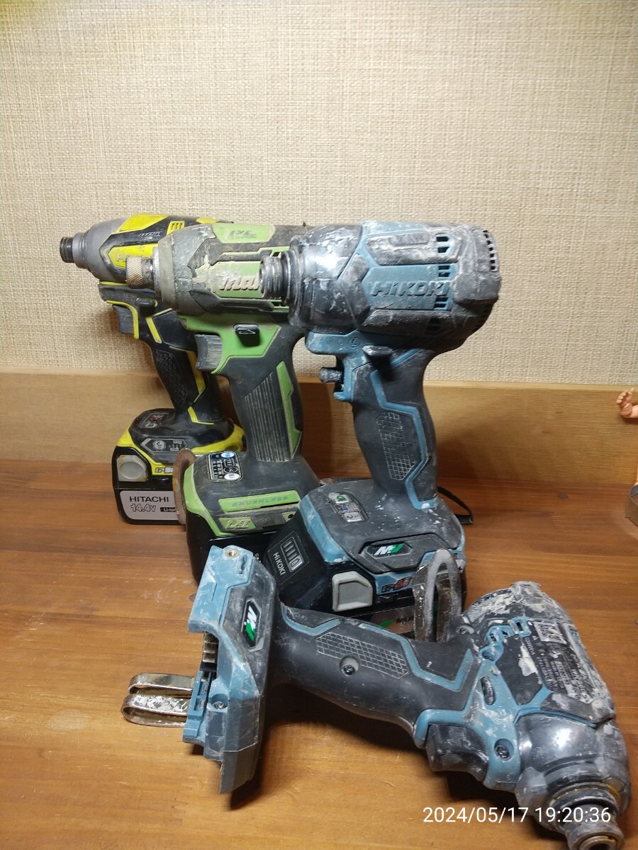 [ MakitaHIKOKI] rechargeable impact driver body only secondhand goods junk 4 pcs together and downward explanation field please see.
