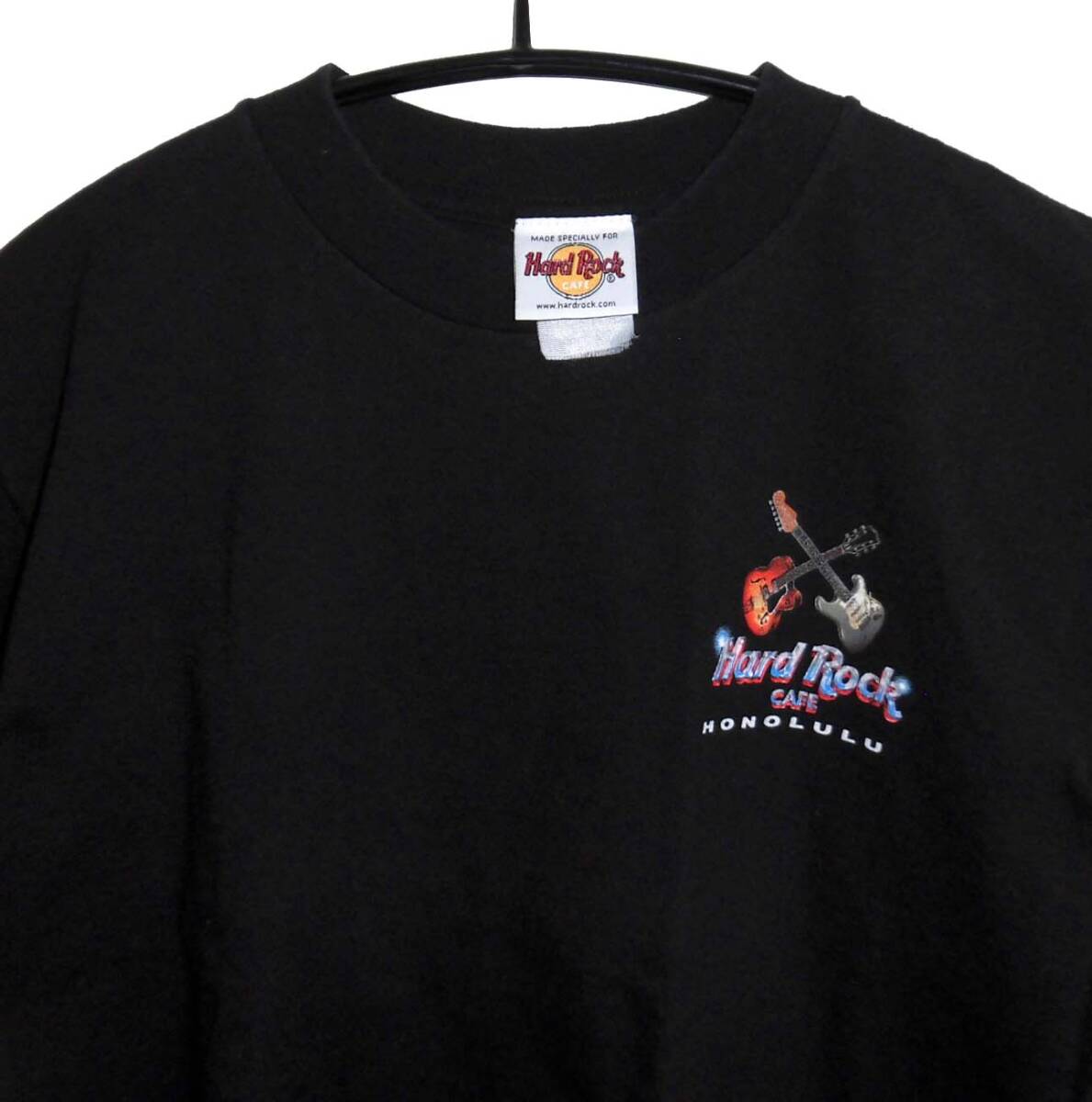 90’S HARD ROCK CAFE ハードロックカフェ HONOLULU ホノルル ギター＆エレクトリック Tシャツ Mサイズ 黒 ビンテージ