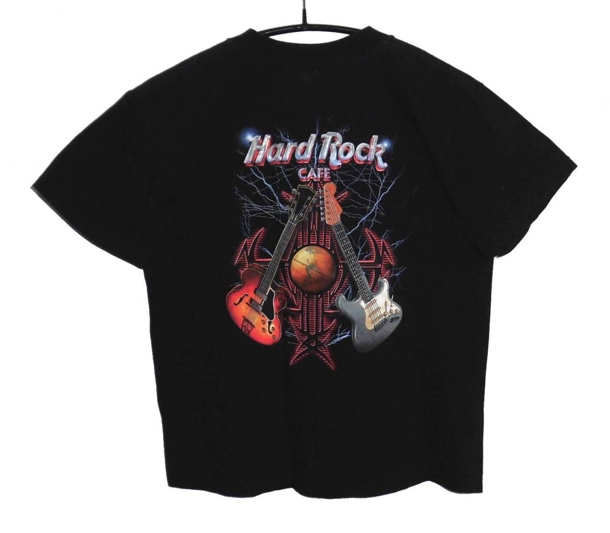 90’S HARD ROCK CAFE ハードロックカフェ HONOLULU ホノルル ギター＆エレクトリック Tシャツ Mサイズ 黒 ビンテージ