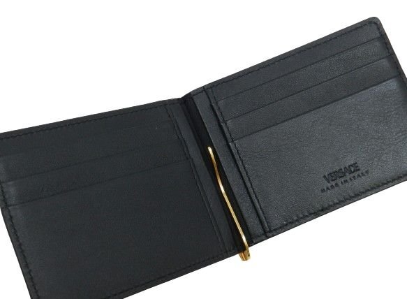 [ beautiful goods ] Versace medu-sa clip wallet black DPU5978 purse VERSACE box attaching secondhand goods [C150U148]
