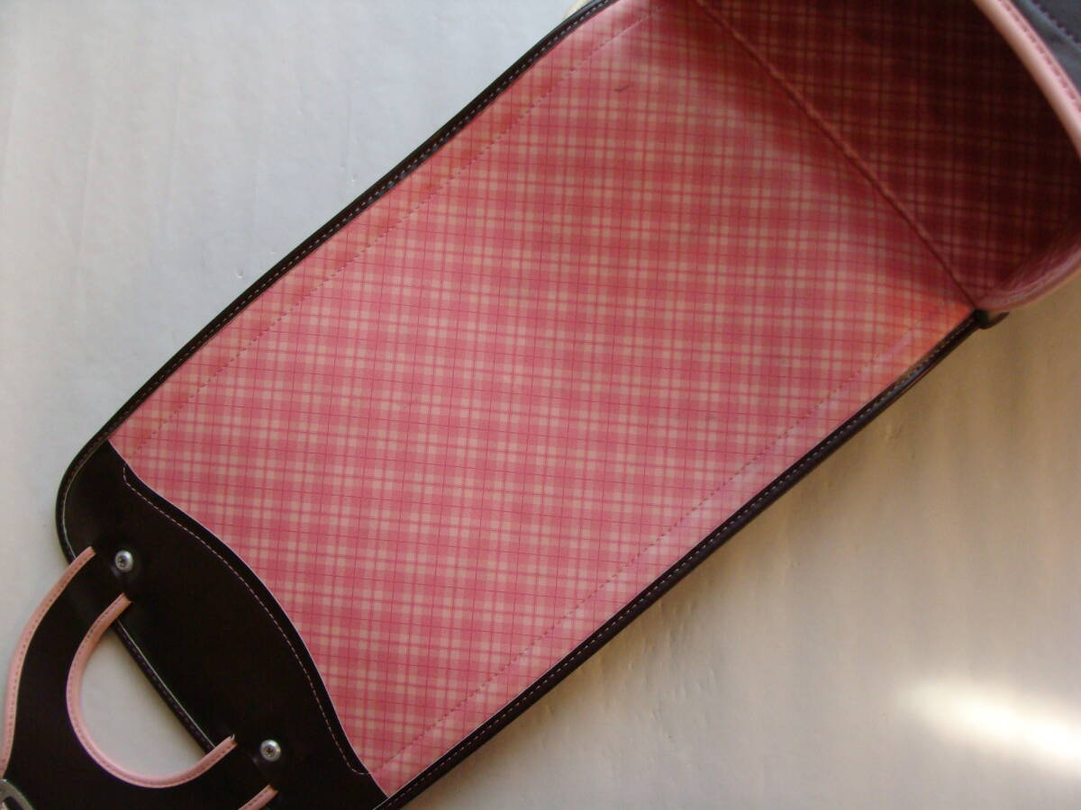 現状お渡し　中古ランドセル（茶色系 × ピンク）程度よし　ハートモチーフ　日本製　大きなダメージなし._画像2