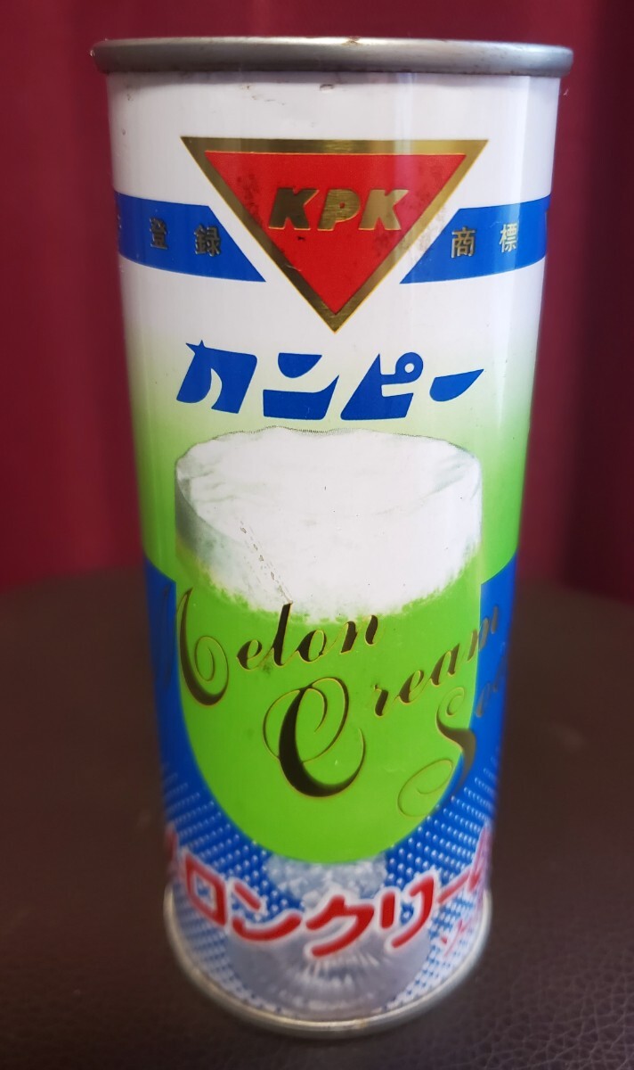 空き缶 昭和レトロ　カンピー　メロンソーダ　当時物　珍品　ジュース　プルトップ_画像1