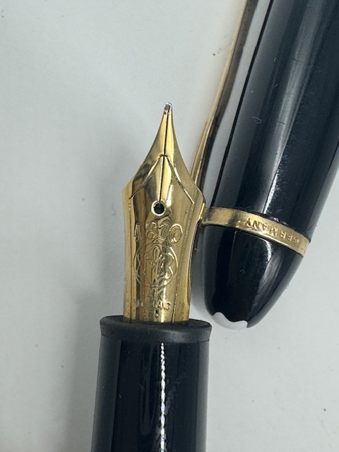 MONT BLANC/ Montblanc fountain pen pen .14K K14 585 stamp writing brush chronicle not yet verification name stamp equipped case attaching 