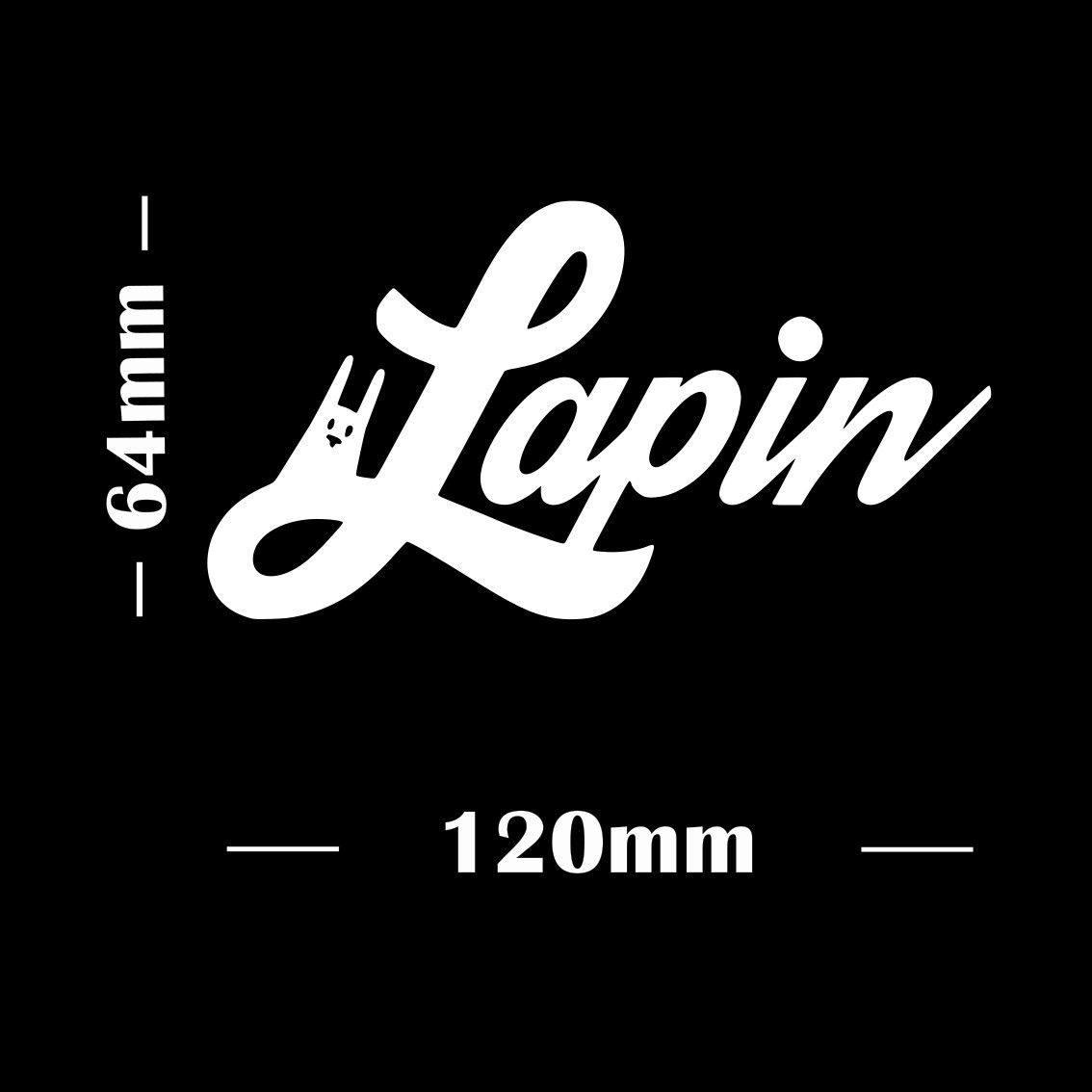 Lapin ラパン デザインロゴ うさぎ カッティングステッカー白