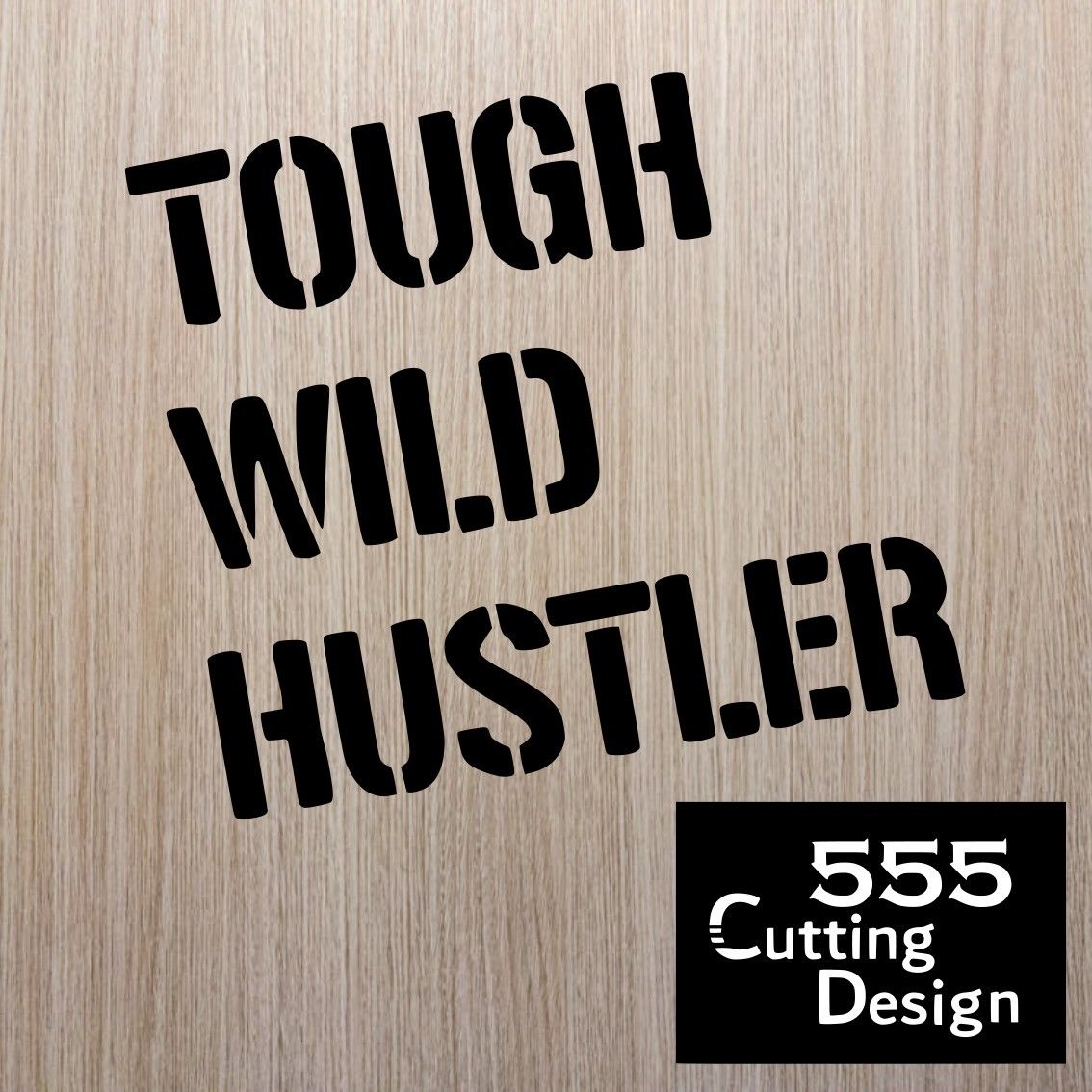 ハスラー TOUGH WILD HUSTLER ステンシル風 カッティングステッカー黒