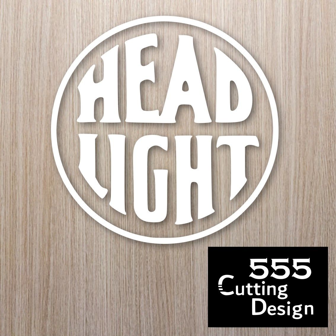 HEAD LIGHT ロゴ カッティングステッカー白