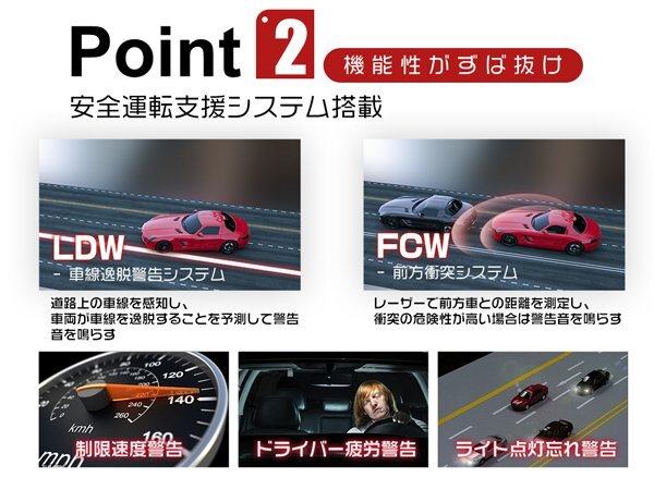 クラウン ハイブリッド GWS204 ドライブレコーダー 前後2カメラ 4K対応 600万画素 2160P GPS 最大128GB対応 64GSDカード付 JL+GK_画像3